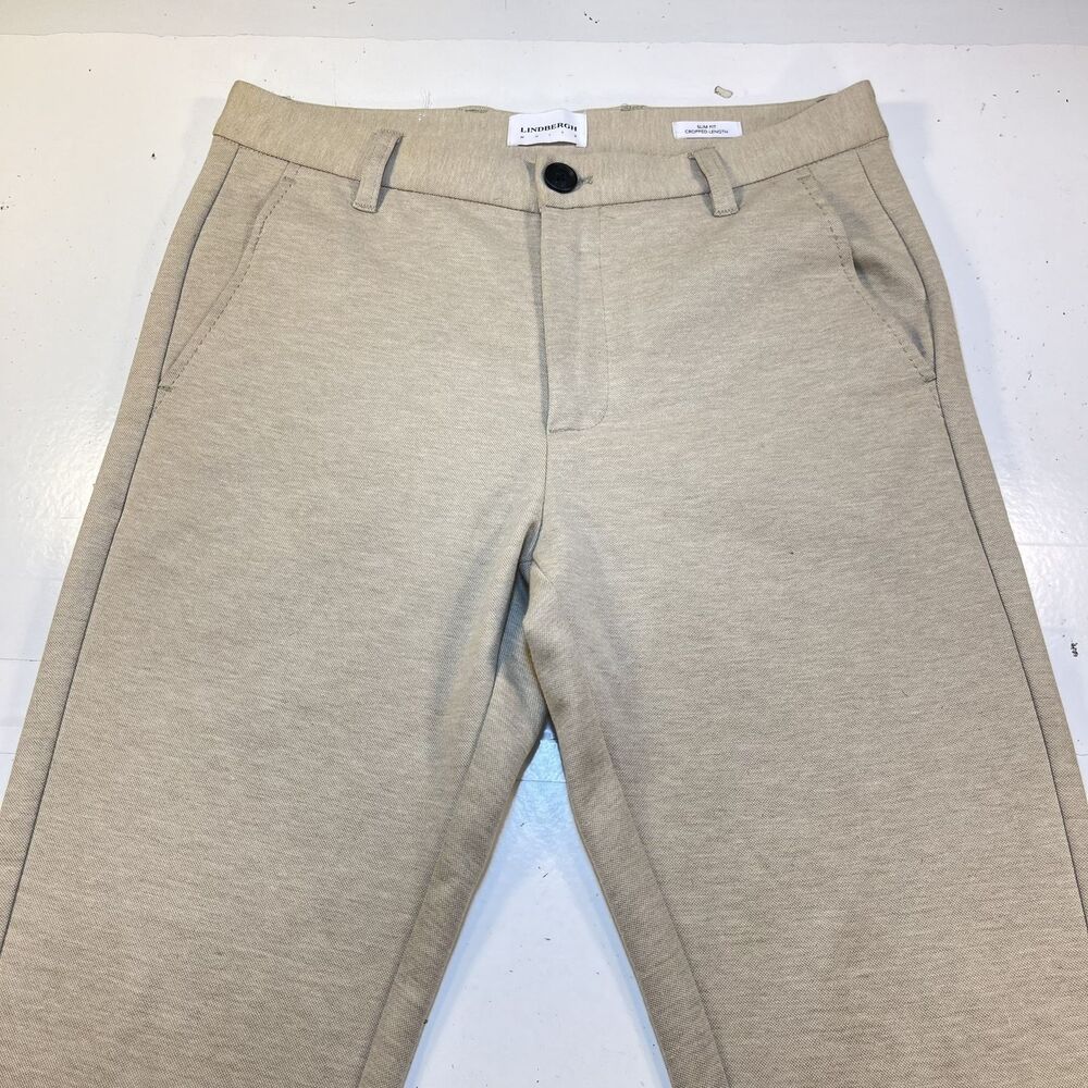 J. LINDBERGH WHITE LABEL SLIM FIT CROPPED PANTS Womens S Beige Designer Trousers